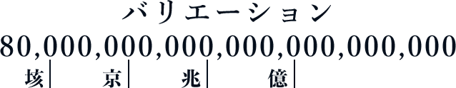 バリエーション 80,000,000,000,000,000,000,000