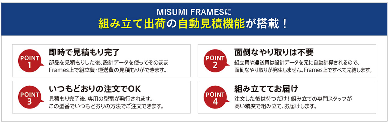 MISUMI FRAMES」組立見積機能を新搭載 | 株式会社ミスミグループ本社 MISUMI FRAMES」組立見積機能を新搭載 | 株式会社ミスミグループ本社